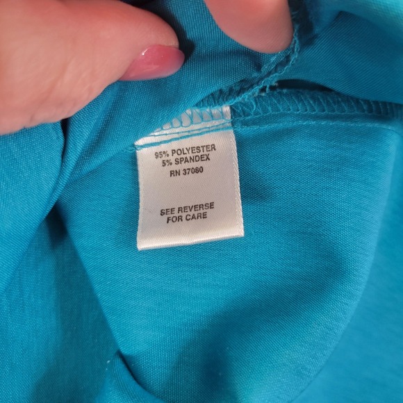 Cato Womens XL Teal Button Front Long Sleeve Career Office Blouse - Picture 6 of 10